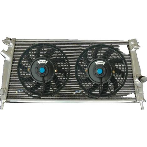 Radiateur, Construction en Aluminium, Performance de Refroidissement Améliorée, Radiateur et 2 ventilateurs (1/2)