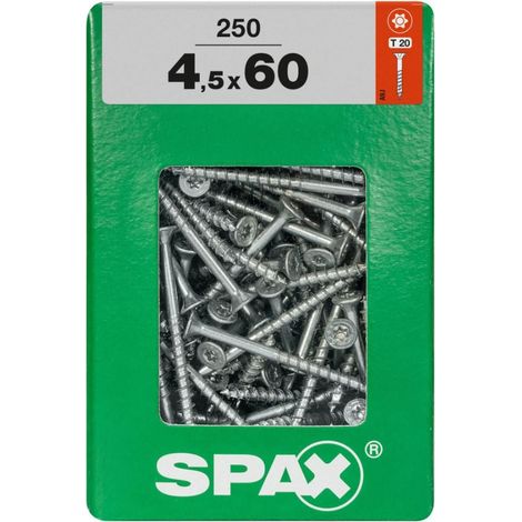 Spax Universalschrauben 4.5 x 60 mm TX 20 - 250 Stk. Holzschrauben (1/2)