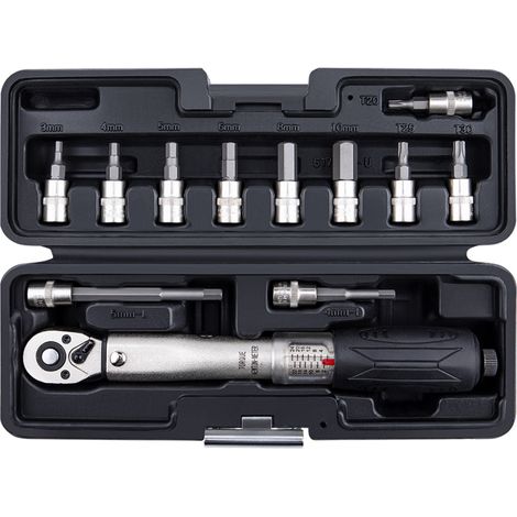 Kit de clé dynamométrique 1/4'' pour vélo, couple de serrage 2-24 Nm, outils de réparation multifonctionnels pour VTT et vélos de route