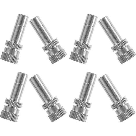 8Pcs Brass Misting Nozzles for Garden Irrigation with Silver Quick Connect (1/5)