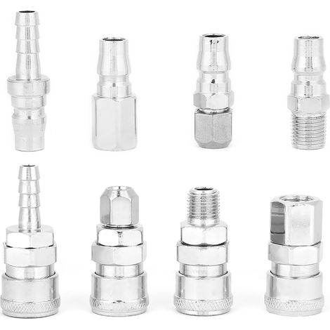 Set di raccordi rapidi pneumatici da 1/4 di pollice da 8 pezzi per tubi flessibili del compressore d'aria (1/5)