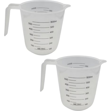 Set aus Messbechern aus Kunststoff für Flüssigkeiten, präzises Abmessen beim Kochen/Backen, langlebige und stapelbare Utensilien