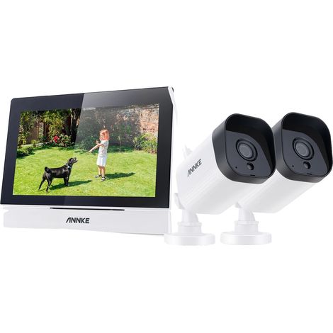Sistema di telecamere di sicurezza wireless, risoluzione 3MP, monitor touchscreen IPS da 7 pollici, compatibilità a 4 canali, design resistente alle intemperie, capacità di visione notturna (1/5)