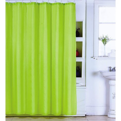 Trade Shop - GRÜNER POLYESTER-DUSCHVORHANG 180X200 CM BADEWANNENVORHANG -