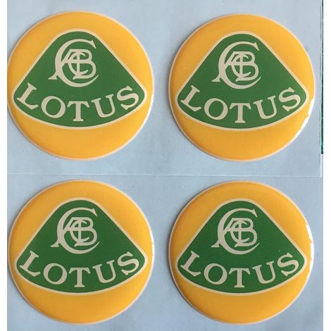 Autocollants en alliage Lotus compatible avec centre de roue Jaune Vert (1/2)