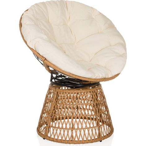 [GEBRAUCHT] B-Ware Hjh Living Papasansessel Drehsessel Weavora Outdoor Sessel Beige