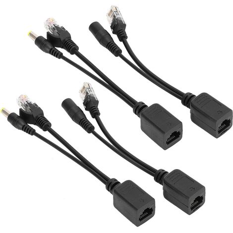 Adaptateur répartiteur/injecteur PoE (Power over Ethernet) 5 paires DC12V pour caméra IP, noir (1/5)