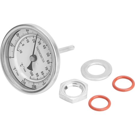 Termometro Bimetallico – 0-100°C, Quadrante 7,6 cm – Acciaio Inox 304 – Design Elegante – Ideale per Birra e Fermentazione (1/5)