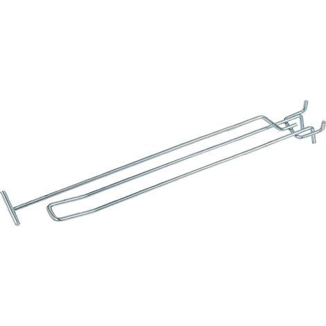 Gancio doppio con braccio per cartellino prezzo perforato EURO Mega-M L-30cm fi4 zinco N