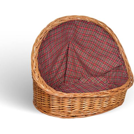 Cuccia lettiera in vimini con cuscino cesta lettino per animali 46x34x36 small (1/5)