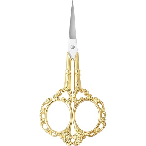Ciseaux de Couture Vintage, Ciseaux à Broder, Petitsciseaux Pointus, Ciseauxà Broder Vintage Dorés, Loisirs Créatifs en Acier Inoxydable de Style Européen Ancien, pour la Couture, les Arts et (1/5)