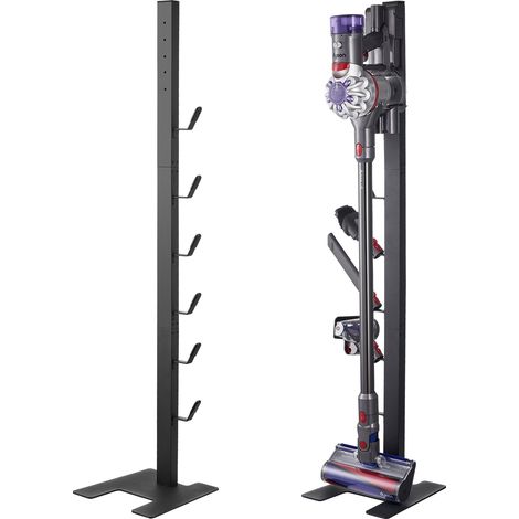Mophorn Supporto per aspirapolvere, compatibile con Dyson V6 V7 V8 V10 V11 V15, supporto stabile con 6 ganci per aspirapolvere verticale senza fili e accessori, soluzione di archiviazione salvaspazio