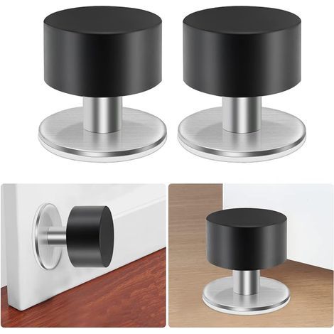 2PCS Fermaporta in Acciaio Inox Stabile, Paraurti per Porta da Parete, Fermi per Porta in Acciaio Inossidabile, Bloccaporte Adesivi, Fermaporta da Pavimento per Montaggio a Parete (1/4)