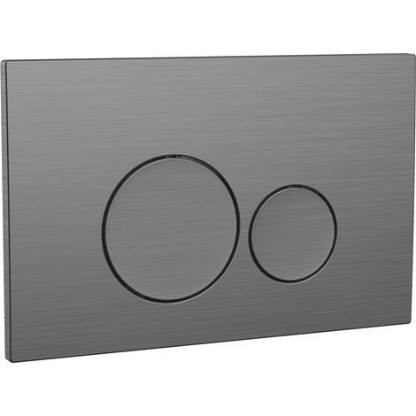 Orbit Round Dual Button Toilet Flush Plate - Gunmetal (1/2)