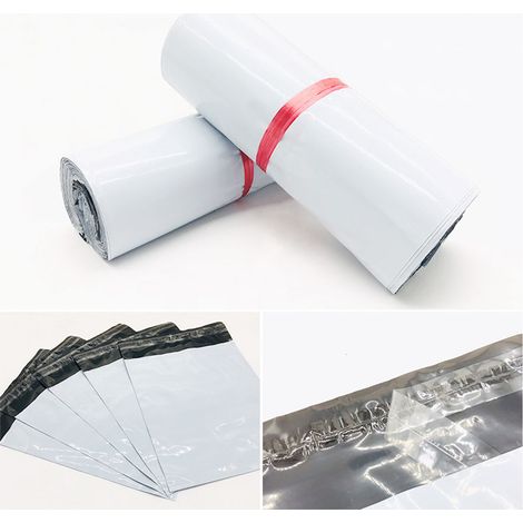 100 Pochettes E-commerce PE Imperméables Plastique Solide Résistance Déchirure Usage Colis Gris Épaisseur Standard (1/5)
