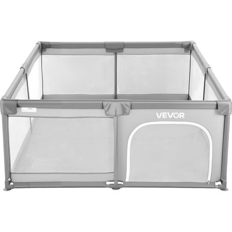 Parc bebe extra grand 2000x1785mm cloture interieur exterieur 50 balles porte zip maille douce respirante securite (1/5)