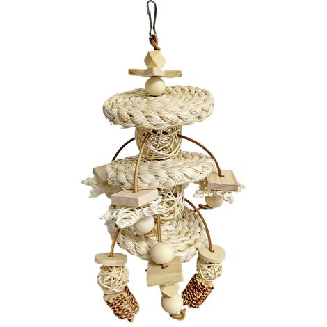 Jouets pour oiseaux – Jouets aviaires, jouets à mâcher à plumes pour enrichir les aras, amusement ailé avec design en bois, accessoire pour perruche, exercice de bec pour le plaisir des inséparables