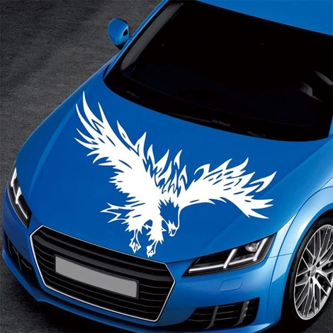 Motorhaubenaufkleber – 80 cm x 50 cm, personalisierter Autoaufkleber, Adleraufkleber, wasserfester Karosserieaufkleber, adlerförmige Autodekoration