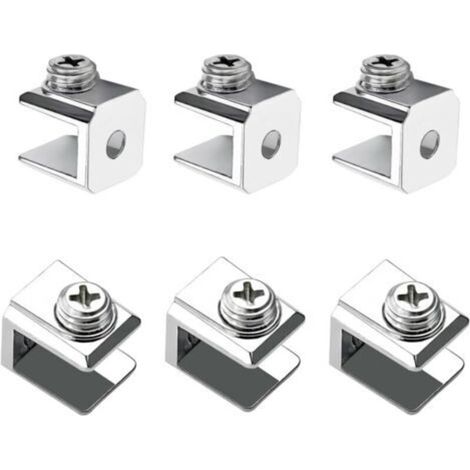 16 Pièces Pince à Verre, Support de Verre Réglable, Pince Support en Alliage de Zinc, Pince de Fixation pour Verre de 3-8mm D'épaisseur, Avec Vis (1/5)
