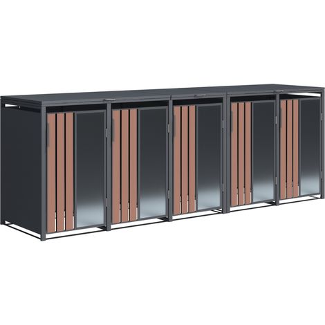 Westmann Mülltonnenbox "Status 5" für 5 x 240L, antrazit/holz Mix, 5er Box (1/5)