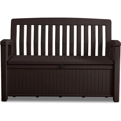 Keter Patio Bench panca baule cassapanca esterno in resina effetto legno Marrone (1/3)