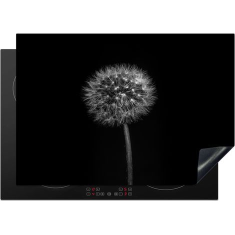 Induction Hob Protector Dandelion - Black - Floral - Botanical 75x52 cm