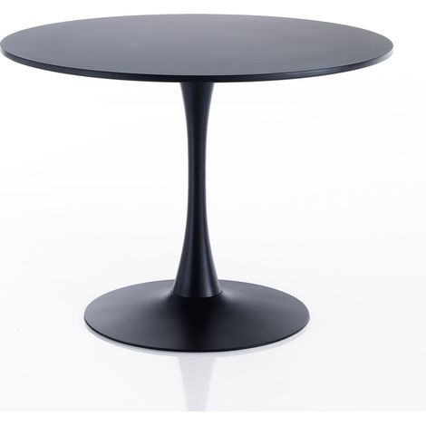 Tavolo rotondo effetto legno laccato nero cm. H.74 x Ø.90 (1/3)