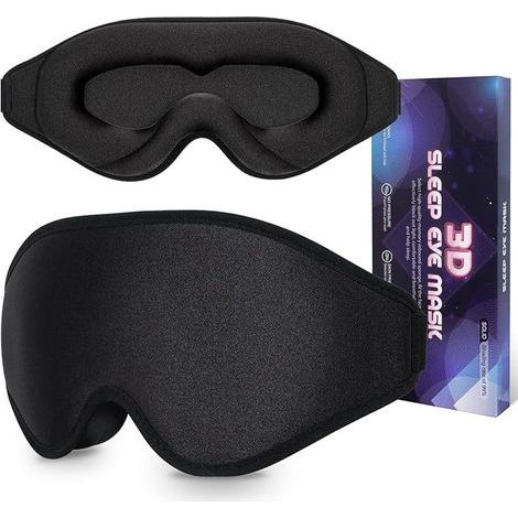 Innovative blackout sleep mask, unisex, ideal for sleep, meditation and travel (black). (1/5)