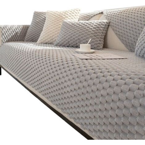 Housse Canapé d'Angle 4 Places - Couvre Canapé Antidérapant Avec Accoudoirs - Couverture en Forme De L - F-90x120cm