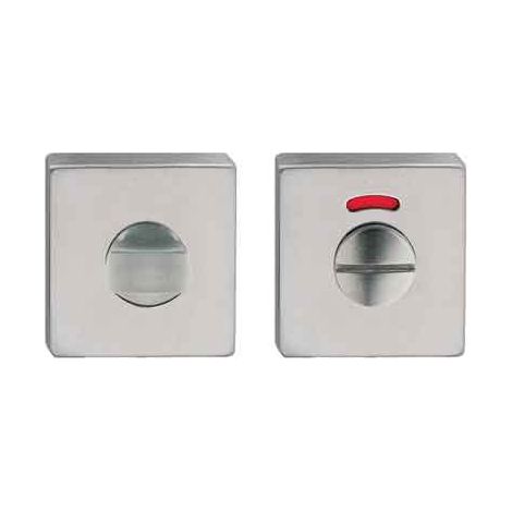 NOTTOLINO WC E SEGNALATORE 'QUADRO' 50x50 mm - Colore Inox