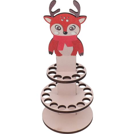 Porte-monnaie de Noël en bois, décoration de table, avec plusieurs trous, porte-monnaie double couche décoratif, type E (1/5)