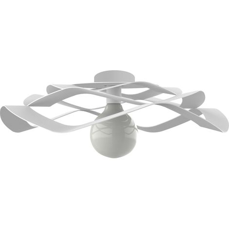 LUMICOM  KAMI Plafoniera, 1X E27, max 42W, metallo, bianco opaco, D.40cm (1/2)
