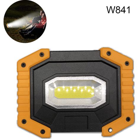 Lampe De Travail Rechargeable - 30 W - 1500 Lm - 3 Modes Éclairage - Support Rotatif 180° - Batterie Li-ion 18650 - Pour Chantier Et Secours - 1 Pièce (1/5)