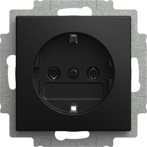 Busch-Jaeger Insert de prise SCHUKO® avec bornes à vis noir mat - Busch-balance® SI (2300 EUC-915), 2CKA002011A6347