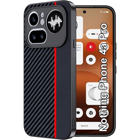 Schutzhülle für Nothing Phone 4a Pro – Wasserdicht, Stoßfest, Carbonfaser, Rot/Schwarz