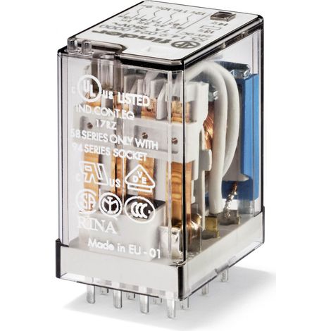 Relais industriel 4RT 7A 24V DC AgNi 279589 FINDER 551490240000