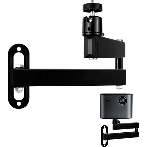 Soporte para proyector, compatible con proyectores, montaje en pared, brazo articulado, negro (1/5)