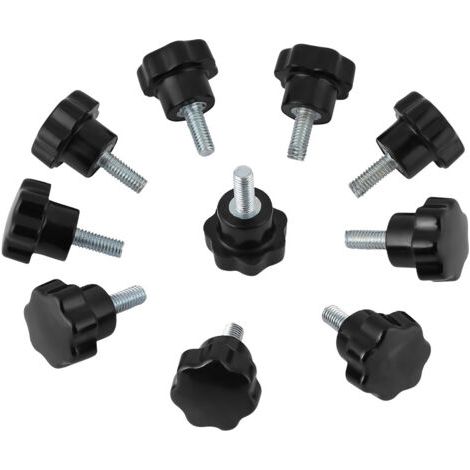 Ensemble de 10 vis à tête étoilée en plastique M516, accessoires pour machines-outils, noir