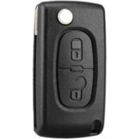 2 Boutons Coque Clé Compatible CE0523 clé à Rabat Pliable pour Peugeot 207 307 308 407 408 3008 5008 Citroen C2 C3 C4 C5 C6 C8 (2 Boutons, CE0523)-DPZO (1/4)