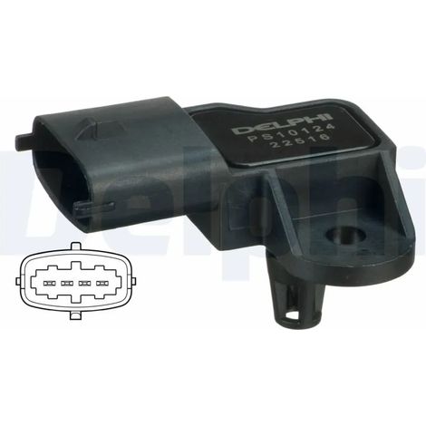 Capteur, pression de suralimentation Delphi Technologies PS10124 ABARTH 1238244