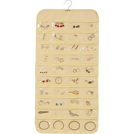 Organisateur de bijoux suspendu, organisateur d'accessoires, organisateur de bijoux pour 80 sacs - Jaune (1/4)