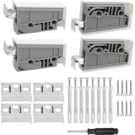 Support Armoire Murale Métal Réglable – Kit Fixation Armoire Suspendue avec Rail de Suspension et Vis, Support Meuble Mural Lourd 140kg, Kit Suspension Placard Cuisine Salle de Bain (1/5)