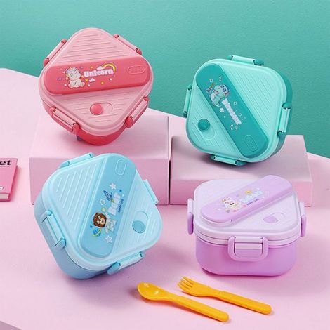 Boîte à lunch, boîte à bento étanche, boîtes à lunch à 3 compartiments, boîte à lunch pour enfants sans BPA (bleu) (1/4)