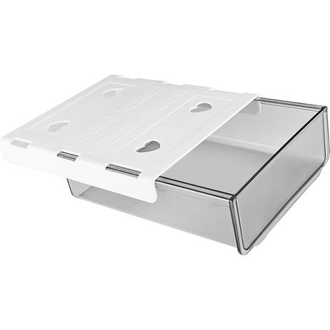 Under-Desk Drawer, Adhesive Plastic, for Office (GRAY) (1/5)