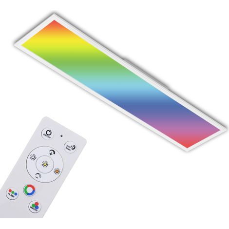 Panneau LED RVB CCT Ultra-Plat, Plafonnier Rectangulaire (119,5 x 29,5 x 7 cm), Blanc, Température de Couleur réglable (3 000-6 500 Kelvin), Intensité Lumineuse 4100 lumens (1/5)