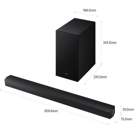 Samsung B-Series barre de son HW-B450F/ZF, audio 2.1 canaux, sans fil Dolby 2ch