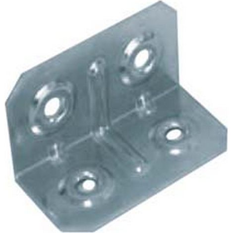100PZ PIASTRA DI GIUNZIONE QUADRA PIEGATA 4 FORI - mm.20x20 spessore mm.1