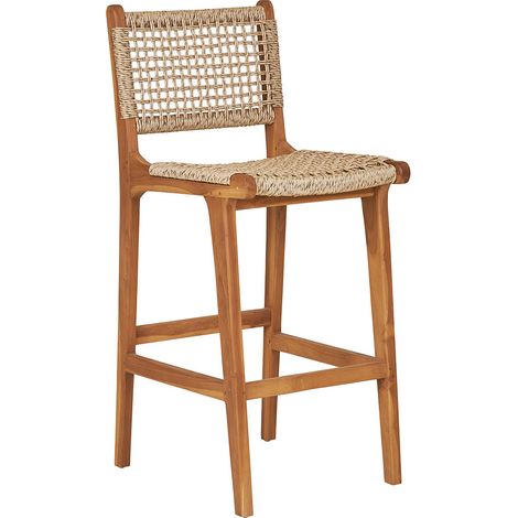 Derby tabouret de comptoir teck, polyrattan. (1/5)