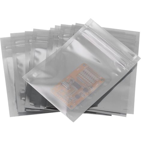 100 antistatische, wiederverschließbare Zip-Lock-Beutel für elektronische Bauteile – 100er-Packung Aufbewahrungsbeutel (1/3)