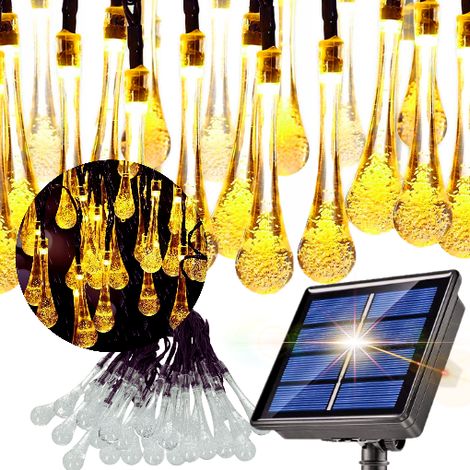 Solarbetriebene Gartenlichterkette, wasserdicht, beständig gegen Stürze, Eiszapfen und Risse (1/5)